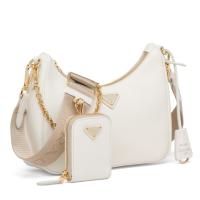 Prada Re Edition 2005 Shoulder Bag in White Saffiano Leather