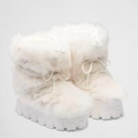 Prada White Shearling Apres ski Boots
