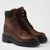 Prada Chelsea Boots in Ebony Leather and Re Nylon