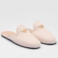 Prada Womens Slippers in Nude Velvet