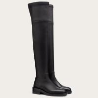 Valentino Roman Stud Over The Knee Boot In Black Lambskin
