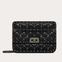 Valentino Rockstud Spike Small Bag in Crinkled Nappa Leather