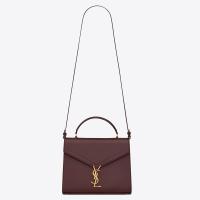 Saint Laurent Cassandra Medium Bag In Bordeaux Grained Calfskin