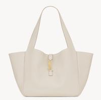 Saint Laurent LE 5 A 7 Bea Tote Bag in White Grained Leather