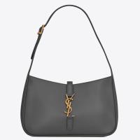 Saint Laurent Le 5 a 7 Hobo Bag in Storm Smooth Leather