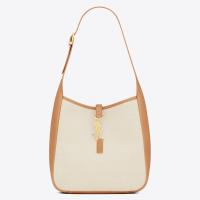 Saint Laurent Le 5 a 7 Small Shoulder Bag in Canvas and Leather
