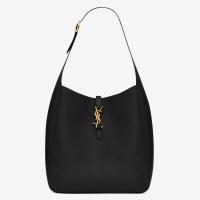 Saint Laurent Le 5 a 7 Soft Large Shoulder Bag in Black Leather