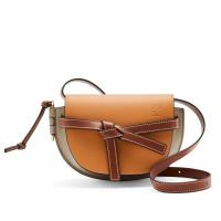 Loewe Gate Dual Mini Bag In AmberGrey Smooth Calfskin