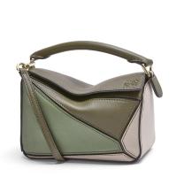 Loewe Puzzle Mini Bag In GreenOat Calfskin