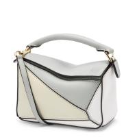 Loewe Puzzle Mini Bag In GreyCreamWhite Calfskin