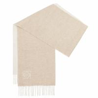 Loewe Double Face Scarf in IvorySand Wool and Cashmere
