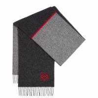Loewe Window Scarf in BlackGrey Wool and Cashmere