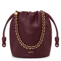 Loewe Flamenco Purse Bucket Bag in Burgundy Nappa Lambskin