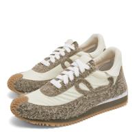 Loewe Womens Flow Runner Sneakers in Green Brushed Suede