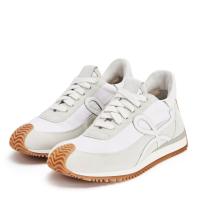 Loewe Womens Flow Runner Sneakers in White Nylon and Suede