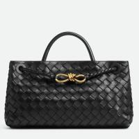 Bottega Veneta Andiamo Small EastWest Bag In Black Intrecciato Lambskin