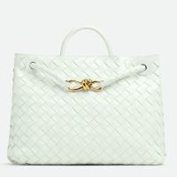 Bottega Veneta Andiamo Medium Bag In Glacier Intrecciato Lambskin