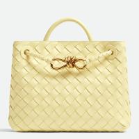 Bottega Veneta Andiamo Medium Bag In Ice Cream Intrecciato Lambskin