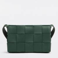 Bottega Veneta Cassette Bag In Raintree Intreccio Lambskin