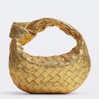 Bottega Veneta Jodie Mini Bag in Gold Metallic Intrecciato Leather
