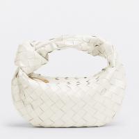 Bottega Veneta Jodie Mini Bag in White Intrecciato Patent Leather
