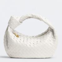 Bottega Veneta Jodie Teen Bag in White Intrecciato Lambskin