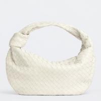 Bottega Veneta Jodie Small Bag in White Intrecciato Lambskin