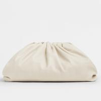 Bottega Veneta Large Pouch Clutch Bag In White Calfskin