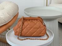 Chanel Orange Lambskin Clutch