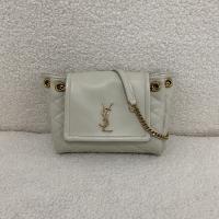 Saint Laurent Lambskin Quilted Monogram Mini Nolita White