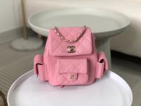 Chanel SMALL Graine Quilted Business Affinity Backpack Pink