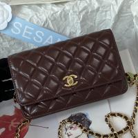 Chanel Seasonal Wallet On Chain (WOC) Burgundy Caviar