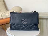 Chanel Handbags Lambskin Flap Bag Cream Black