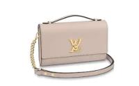 Louis Vuitton Original Grain calfskin LOCKME CLUTCH M56087 Taupe
