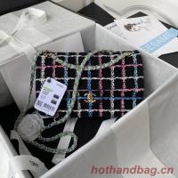CHANEL 19 Flap Bag Wool Tweed & gold Finish Metal AS1161 BLACK