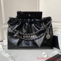 CHANEL 22 HANDBAG Calfskin & Guns Tone Metal AS3261 black