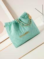 CHANEL 22 HANDBAG Fabric AS3260 blue