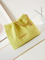 CHANEL 22 HANDBAG Fabric AS3261 yellow