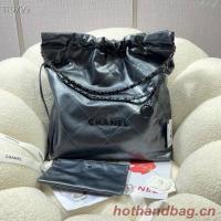 CHANEL 22 HANDBAG Shiny Calfskin & black Tone Metal AS3262 black