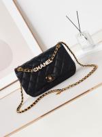 CHANEL 24P SMALL FLAP BAG AS4740 black