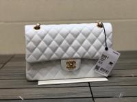 CHANEL CLASSIC 1112 HANDBAG AS01112 WHITE&GOLD Metal