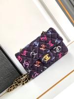 CHANEL CLASSIC 1112 HANDBAG A01116 Black & Multicolor