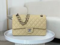CHANEL CLASSIC 1112 HANDBAG AS01112 Apricot&Silver Metal