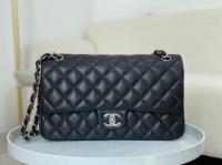 CHANEL CLASSIC 1112 HANDBAG AS01112 BLACK&Silver Metal