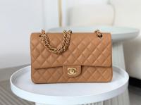 CHANEL CLASSIC 1112 HANDBAG AS01112 BROWN&GOLD Metal