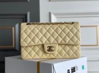 CHANEL CLASSIC 1112 HANDBAG AS01112 Chicken yellow&GOLD Metal