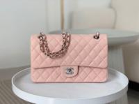 CHANEL CLASSIC 1112 HANDBAG AS01112 PINK&Silver Metal