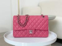 CHANEL CLASSIC 1112 HANDBAG AS01112 ROSE&Silver Metal