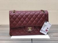 CHANEL CLASSIC 1112 HANDBAG AS01112 Wine&GOLD Metal