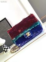 CHANEL CLASSIC 1112 HANDBAG Sequins A01112 Black & Multicolor